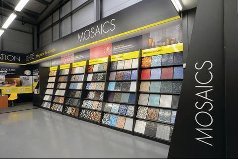 Yellow is used throughout the store and customers can find what they need easily thanks to the clear perimeter signage